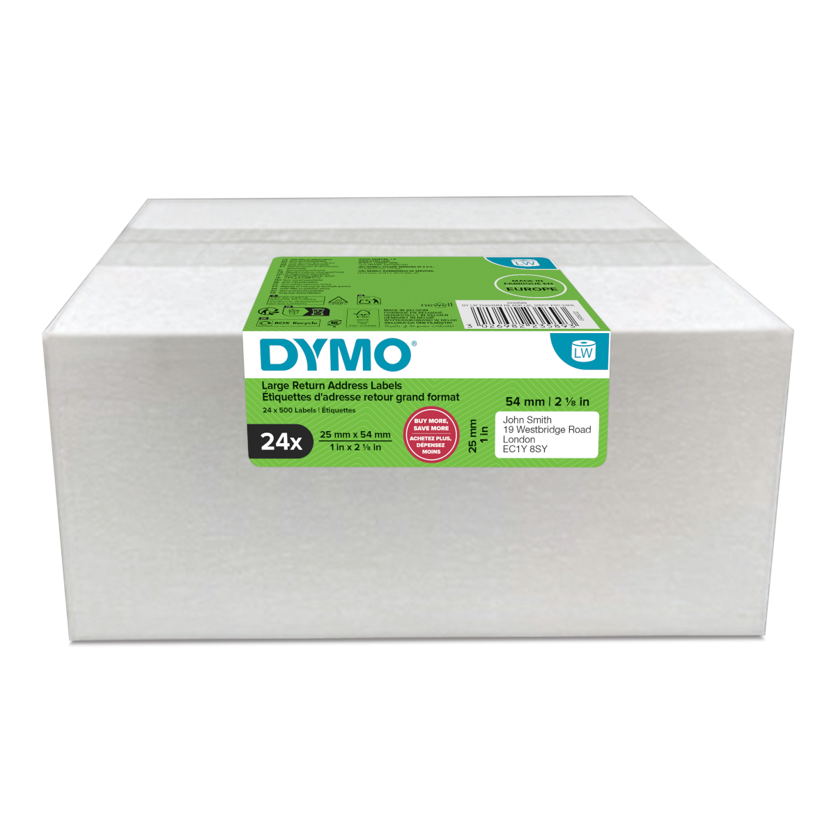 Dymo 2177563 25 x 54 mm Multipack 12 Rollen