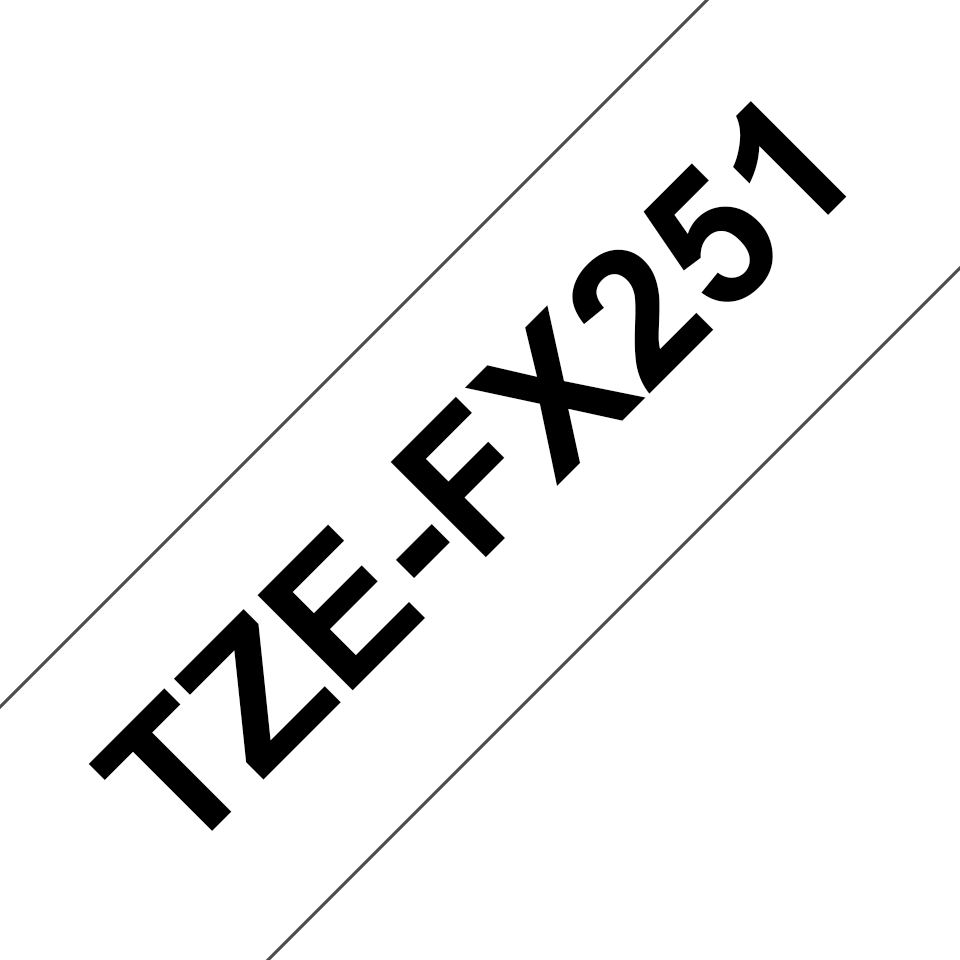 TZe-FX251 24mm zwart op wit - flexibel