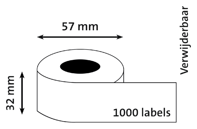 LABEL ETIKET QUANTORE 11354 57MMX32MM WT