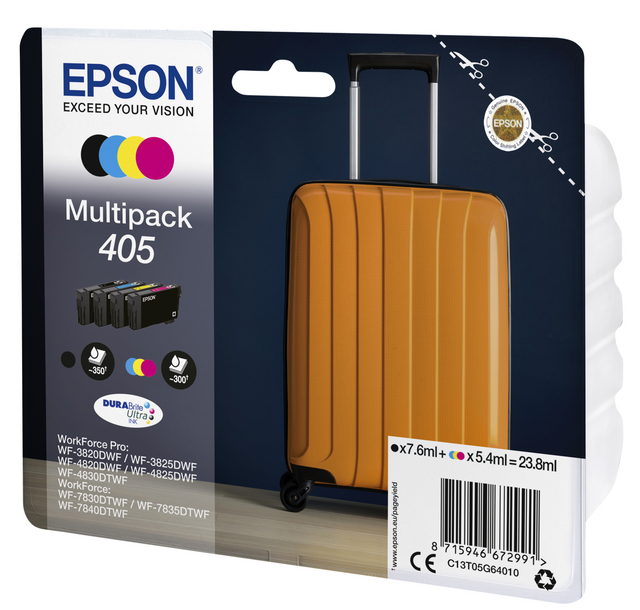 4006920 inkcartridge epson 405 zwart + 3 kleuren