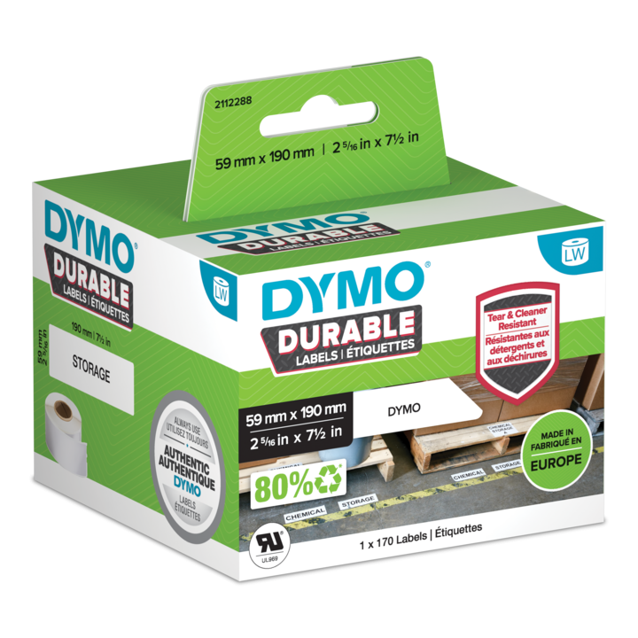 Dymo 2112288 duurzame LabelWriter etiketten 59x190mm Dymo 2112288 duurzame LabelWriter etiketten 59x190mm