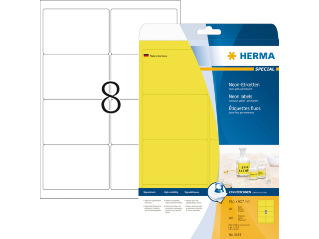 5144 etiket herma 5144 99.1x67.7mm geel 160st