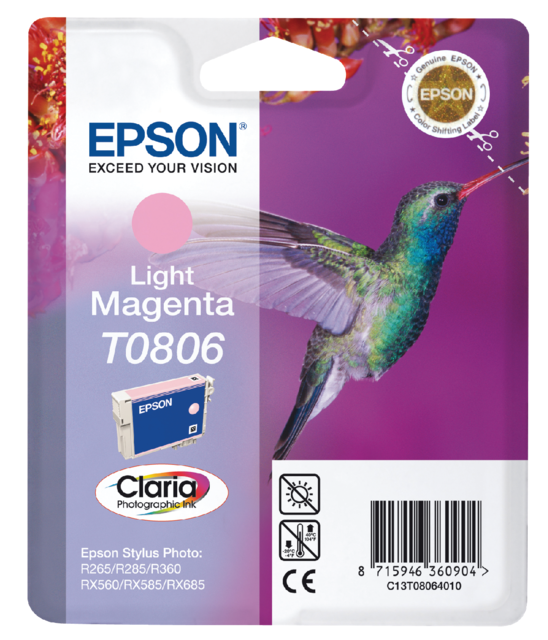 Inktcartridge Epson T0806 lichtrood Inktcartridge Epson T0806 lichtrood
