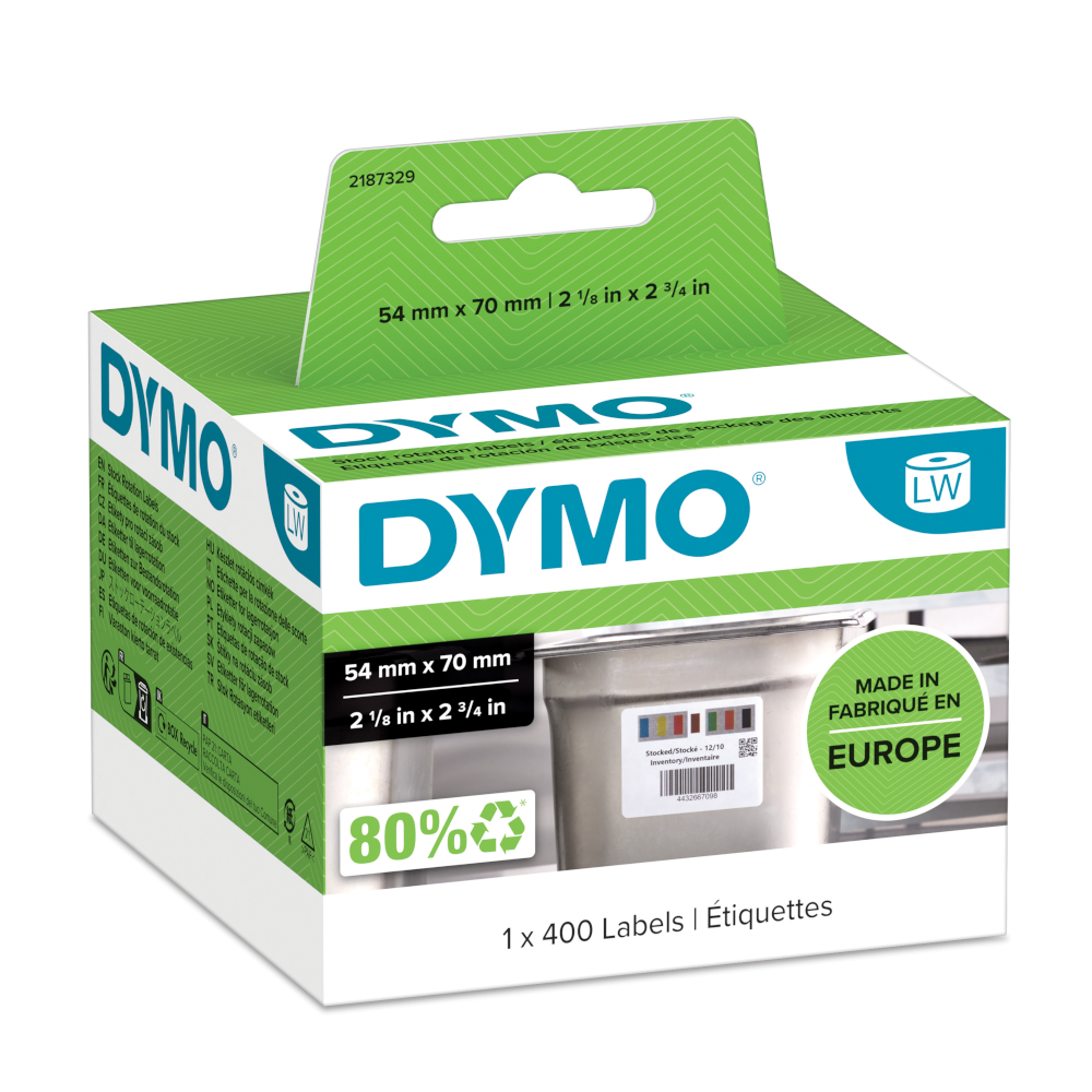 Dymo 2187329 etiketten voor voorraadrotatie Dymo 2187329 etiketten voor voorraadrotatie