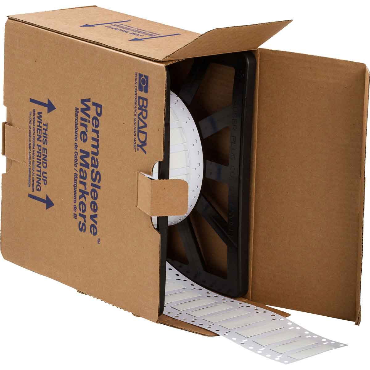 141000-2LSZH-375-2-WT THT halogeenvrije PermaSleeve krimpkousen voor draadmarkering met lage rookemissie, 50,80 mm (B) x 16,38 mm (H), Wit