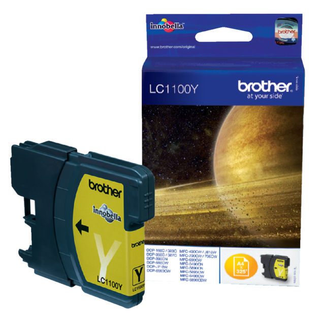 Inktcartridge Brother LC-1100Y geel Inktcartridge Brother LC-1100Y geel