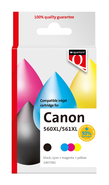 Ink cartridge Quantore alternative tbv Canon PG560XL CL561XL black + colors Ink cartridge Quantore alternative tbv Canon PG560XL CL561XL black + colors