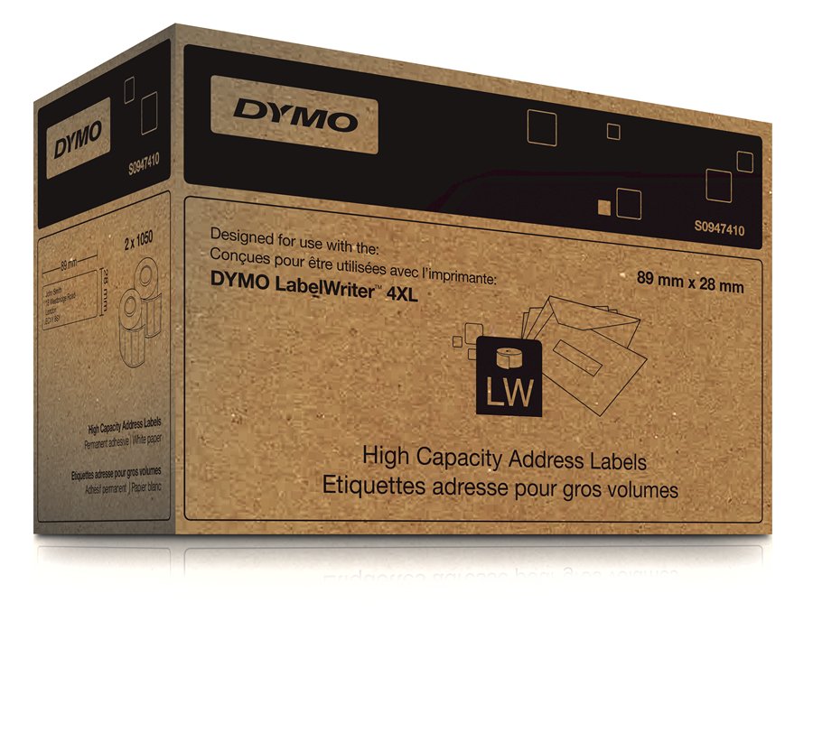 Dymo adresetiketten 28x89mm groot volume voor 4XL Dymo adresetiketten 28x89mm groot volume voor 4XL