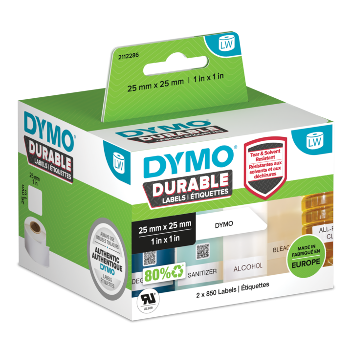 Dymo 2112286 duurzame LabelWriter etiketten 25x25mm