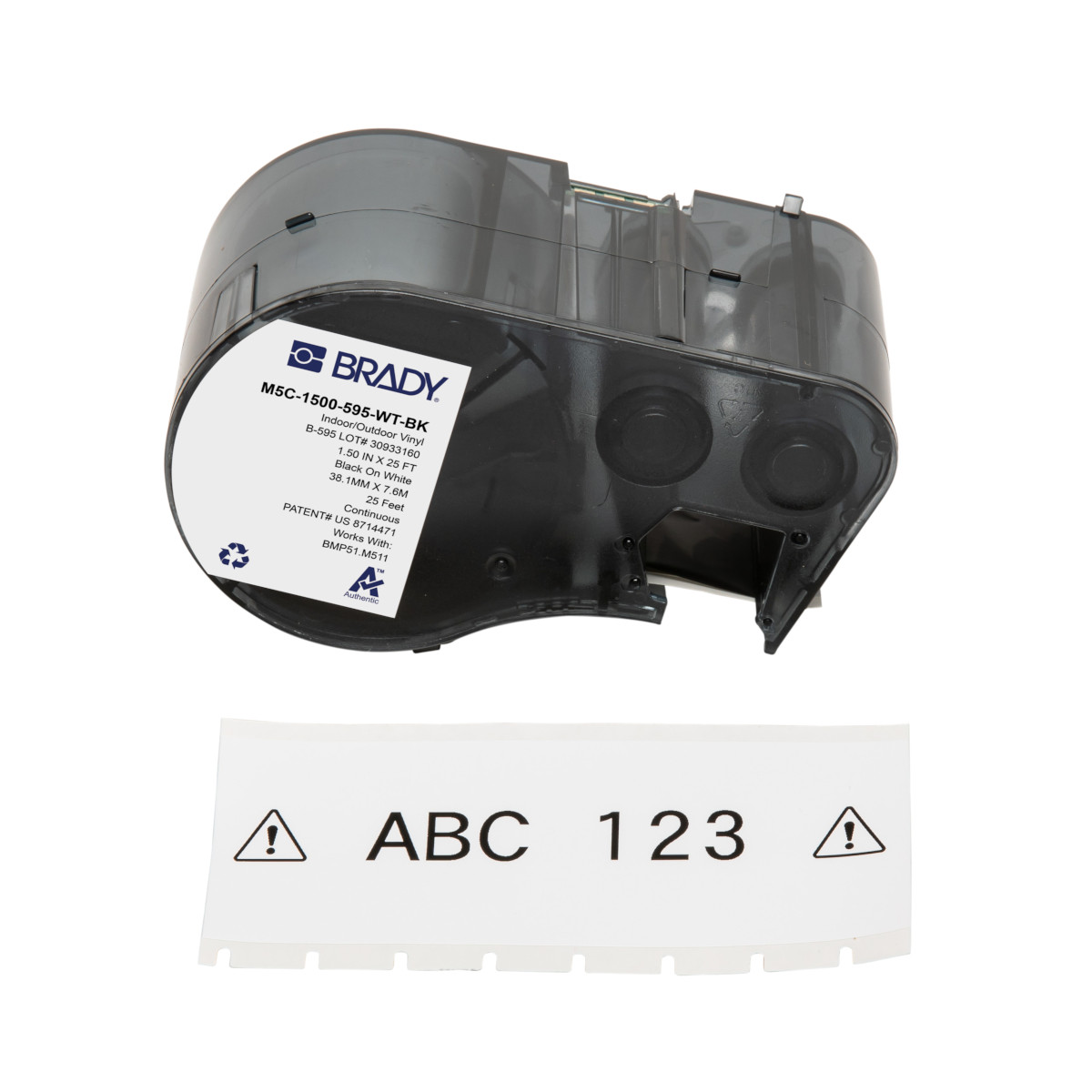 170944-M5C-1500-595-WT-BK Tape voor de M510/BMP51/M511 labelprinter