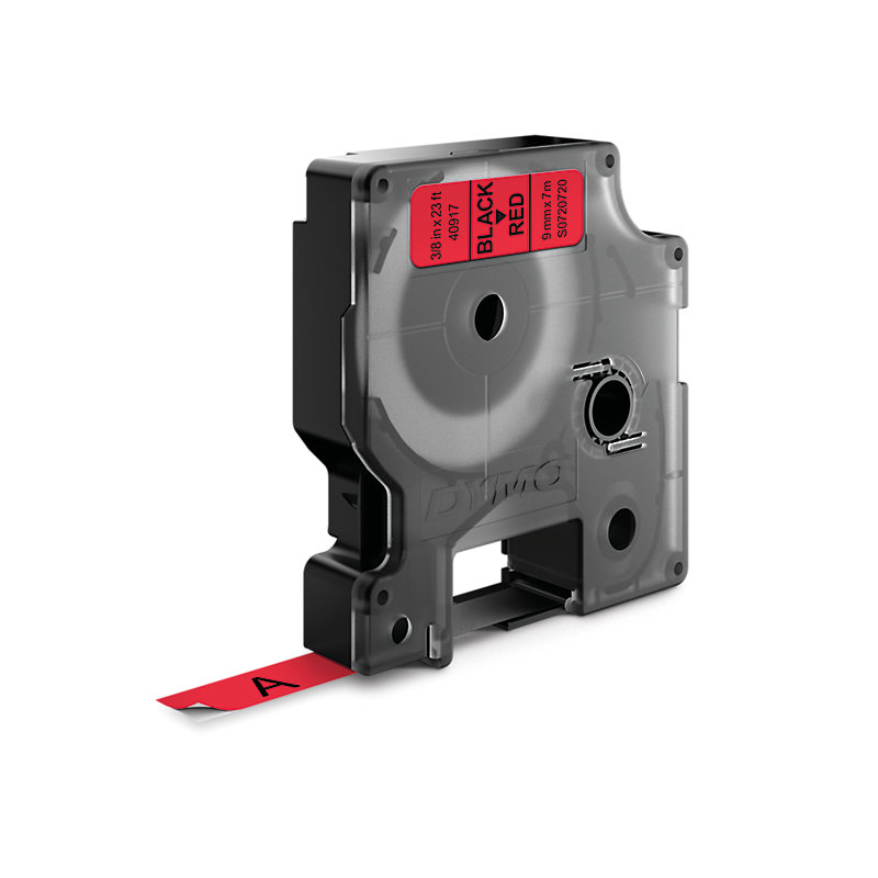 Dymo D1 cassette 19mm zwart op rood Dymo D1 cassette 19mm zwart op rood