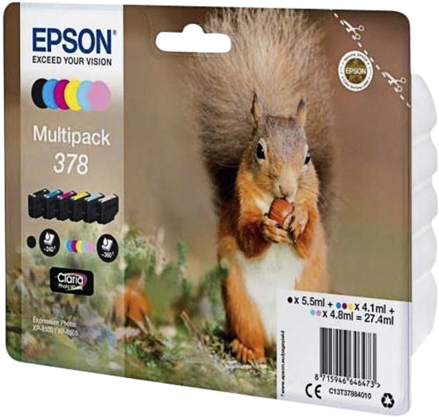 Inktcartridge Epson 378 T3798 6 kleuren Inktcartridge Epson 378 T3798 6 kleuren