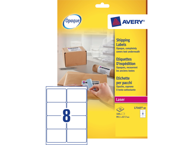 L7165-40 etiket avery l7165-40 99.1x67.7mm 320st