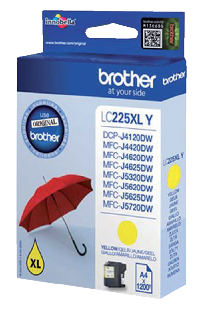 Inktcartridge Brother LC-225XLY geel Inktcartridge Brother LC-225XLY geel