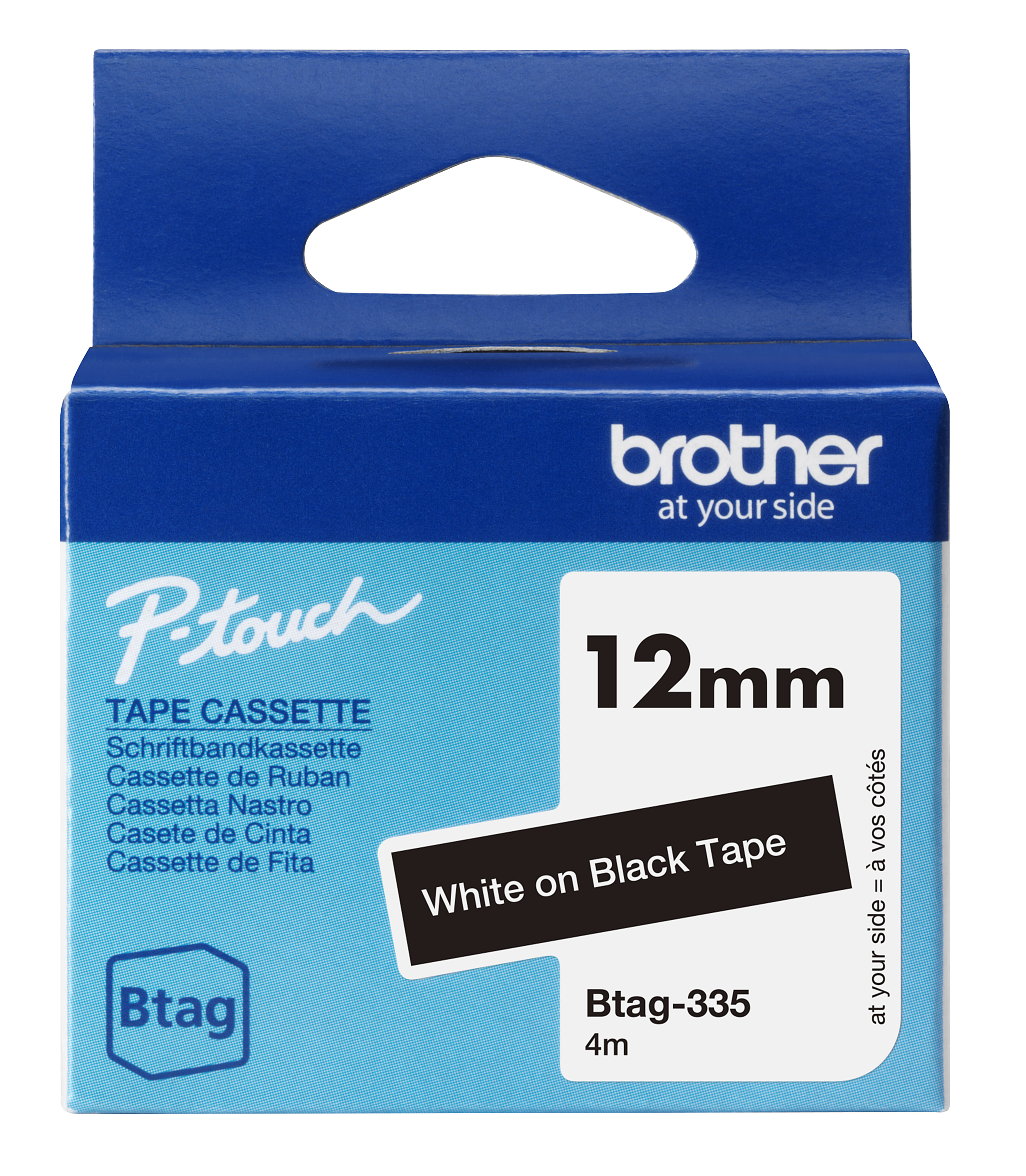 Brother Btag-335 wit op zwart Brother Btag-335 wit op zwart