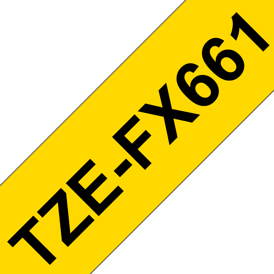 TZe-FX661 36mm zwart op geel - flexibel