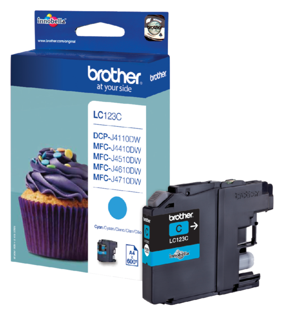 Inktcartridge Brother LC-123C blauw Inktcartridge Brother LC-123C blauw