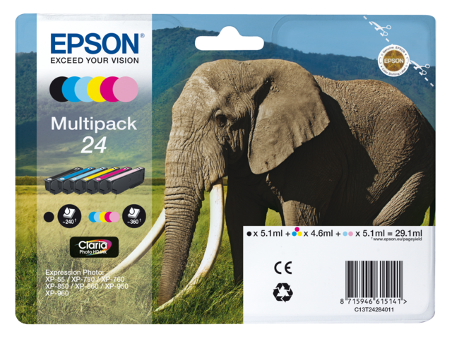 2493441 inkcartridge epson 24 t242840 foto hd zw + 5 kl