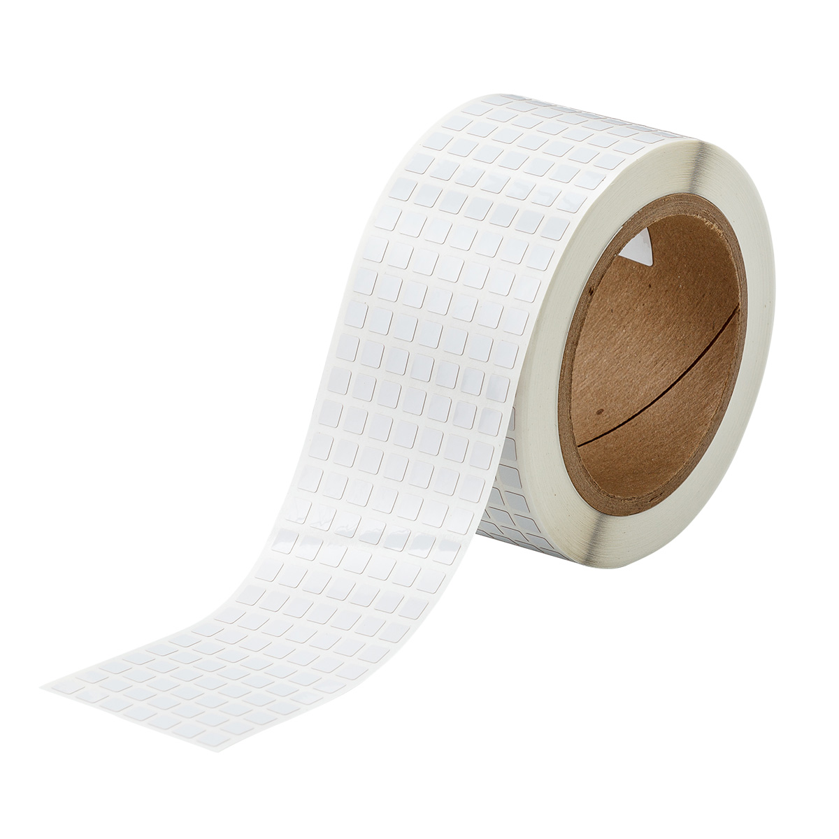 176316-THT-70-797-20 Met thermische transferprinter bedrukbare labels, 6,35 mm (B) x 6,35 mm (H), Wit