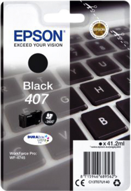 Inktcartridge Epson 407 T07U140 zwart Inktcartridge Epson 407 T07U140 zwart