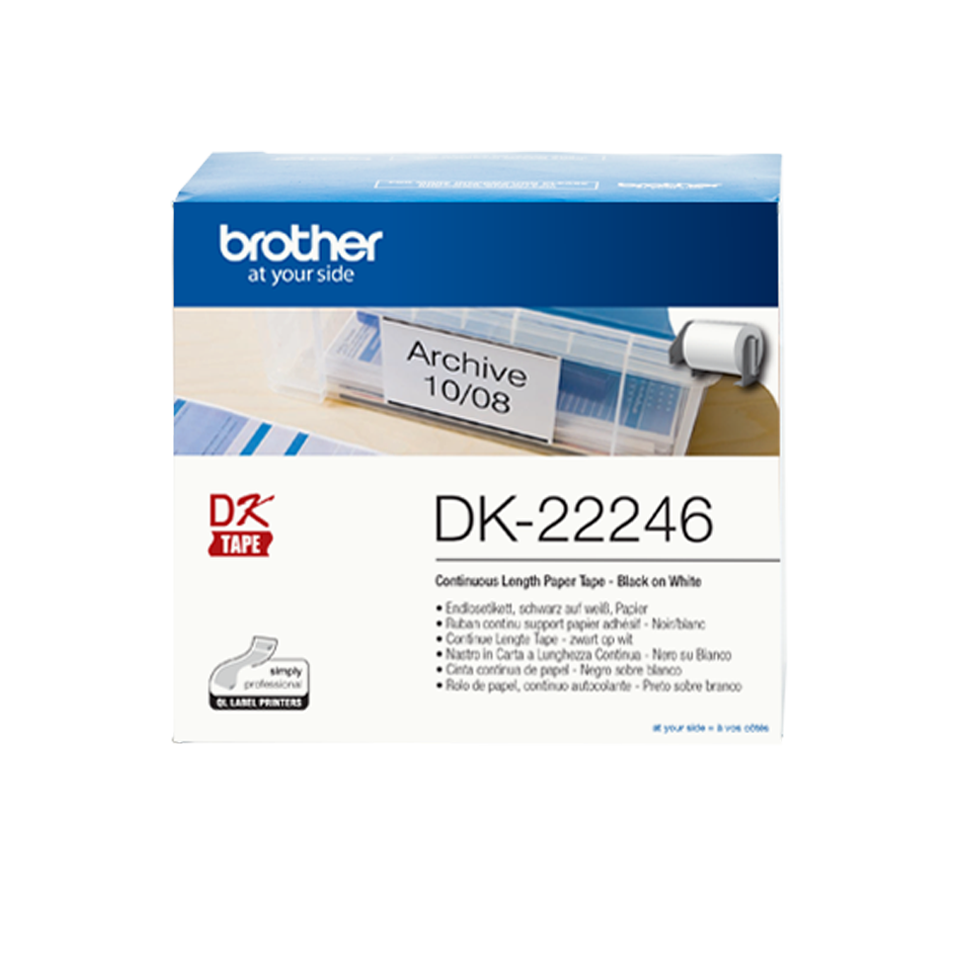 Brother DK-22246 doorlopend papier 103 mm x 30,48 m Brother DK-22246 doorlopend papier 103 mm x 30,48 m