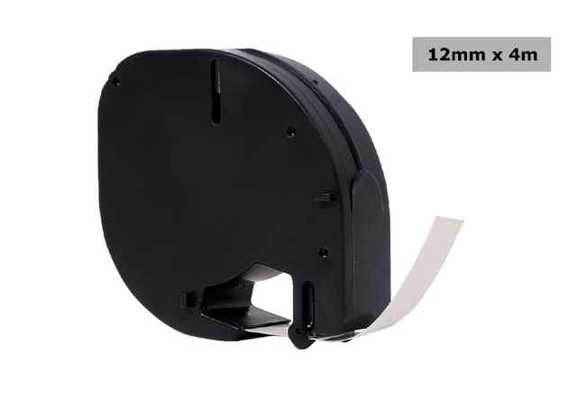 Labeltape Quantore 12267 12mmx4m transparant zwart Labeltape Quantore 12267 12mmx4m transparant zwart