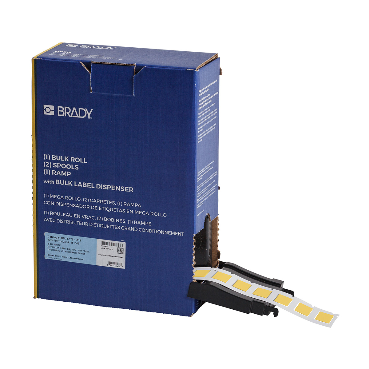 BM-375-1-312-YL Krimpkousen voor draadmarkering voor commercieel gebruik, Geel, 25,40 mm (B) x 16,38 mm (H) BM-375-1-312-YL Krimpkousen voor draadmarkering voor commercieel gebruik, Geel, 25,40 mm (B) x 16,38 mm (H)