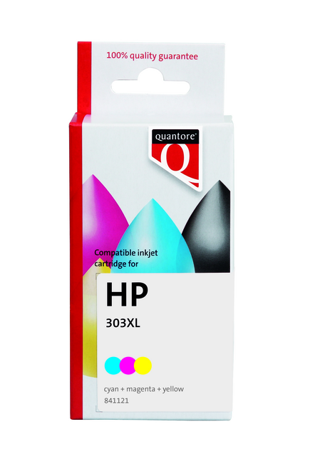 Inktcartridge Quantore alternatief tbv HP T6N03AE 303XL kleur HC Inktcartridge Quantore alternatief tbv HP T6N03AE 303XL kleur HC