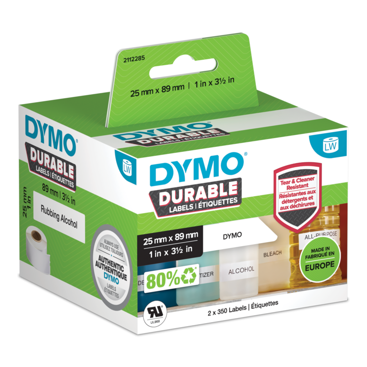 Dymo 2112285 duurzame LabelWriter etiketten 25x89mm Dymo 2112285 duurzame LabelWriter etiketten 25x89mm