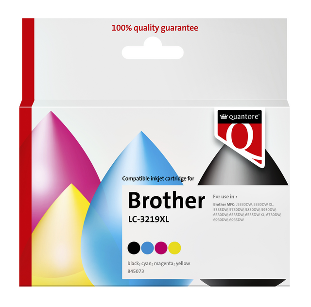 Inktcartridge Quantore alternatief tbv Brother LC-3219XL zwart + 3 kleuren Inktcartridge Quantore alternatief tbv Brother LC-3219XL zwart + 3 kleuren