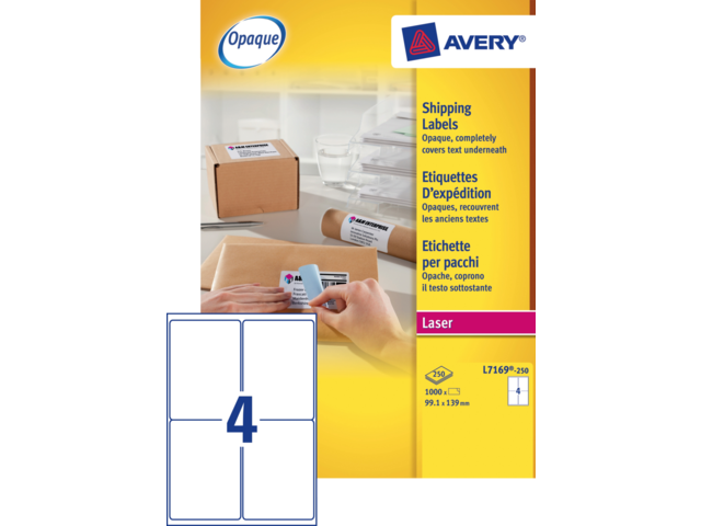 L7169-250 etiket avery l7169-250 99.1x139mm 1000st