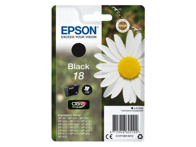 2666411 inkcartridge epson 18 t1801 zwart