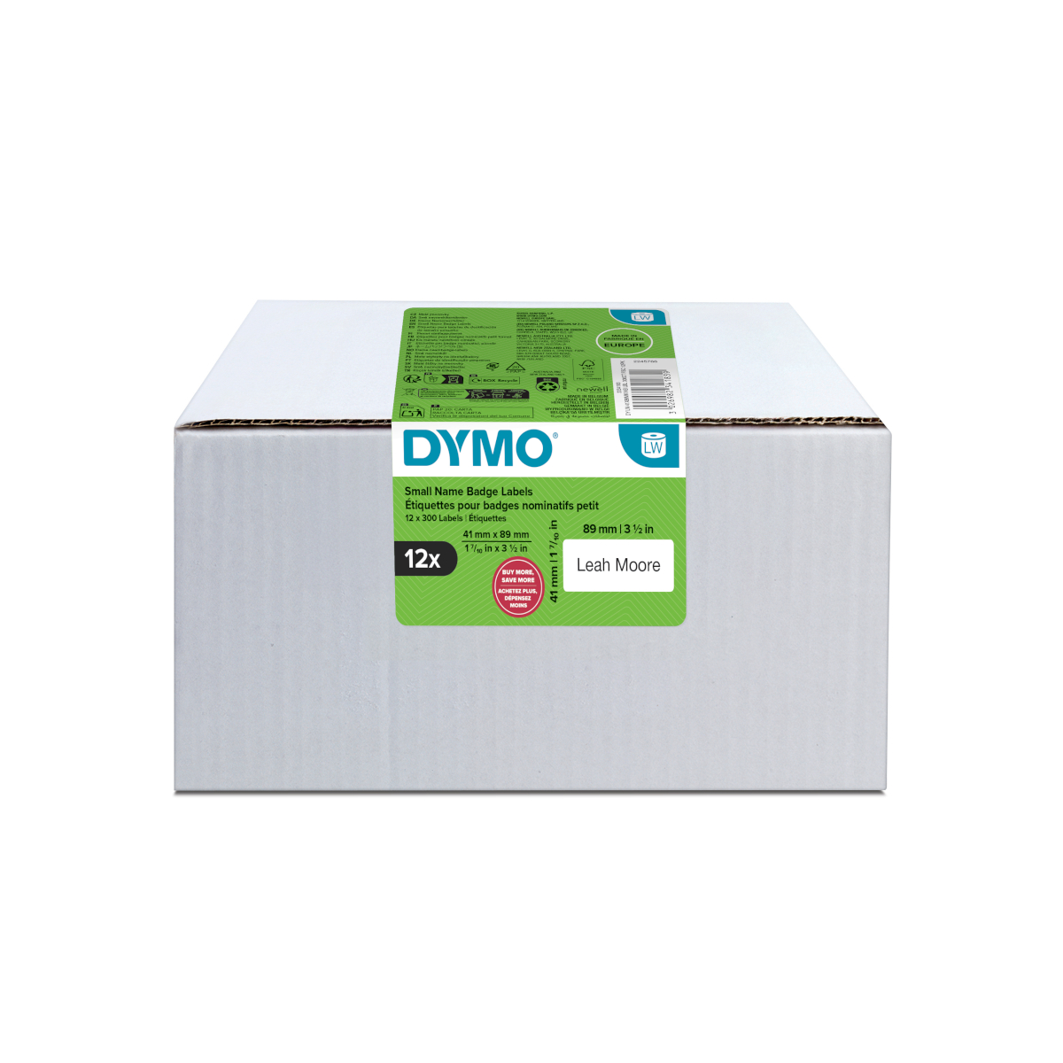 Dymo 2234183 value pack 12x LabelWriter label 41 x 89 mm, removable