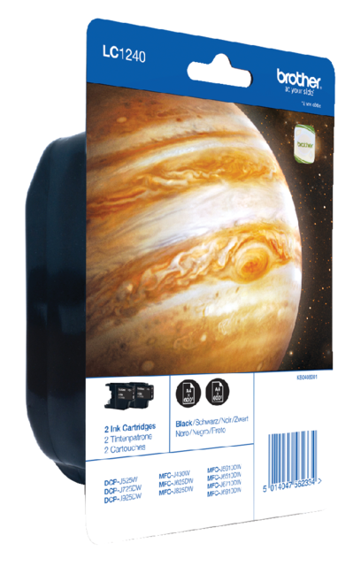 Inktcartridge Brother LC-1240BKBP2 zwart 2x Inktcartridge Brother LC-1240BKBP2 zwart 2x