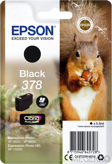 Inktcartridge Epson 378 T3781 zwart Inktcartridge Epson 378 T3781 zwart