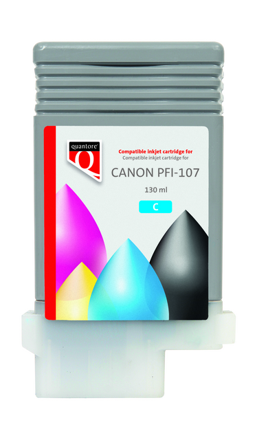Inktcartridge Quantore alternatief tbv Canon PFI-107 blauw Inktcartridge Quantore alternatief tbv Canon PFI-107 blauw