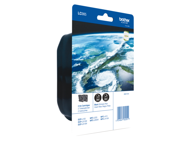 LC985BKBP2 inkcartridge brother lc-985 2x zwart