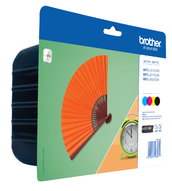 Inktcartridge Brother LC-129XLVALBP zwart + 3 kleuren Inktcartridge Brother LC-129XLVALBP zwart + 3 kleuren