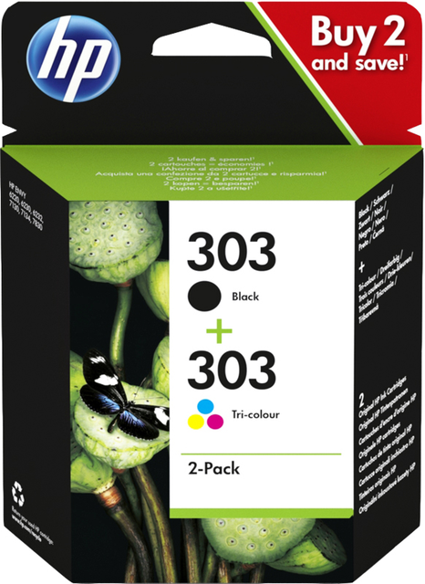 Inktcartridge HP 3YM92AE 303 zwart + kleuren