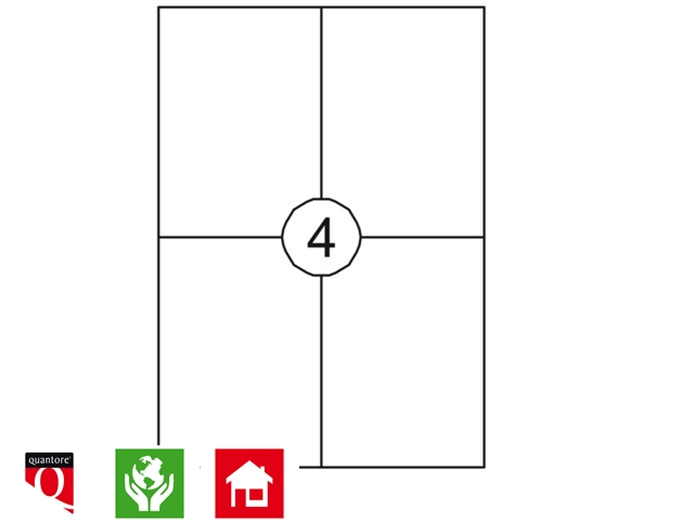 Etiket QUANTORE huismerk 105X148MM 400ST