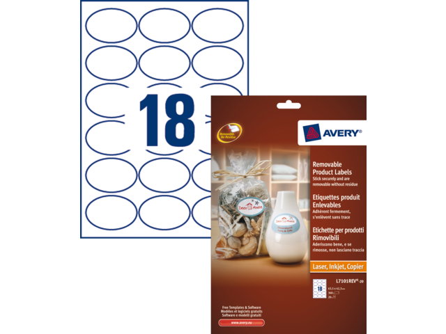 L7101REV-20 etiket avery l7101rev-20 63.5x42.3mm wit 360st