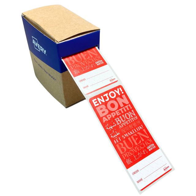 Etiket Avery sluitzegel/breukindicatie rood 40x95mm 250st Etiket Avery sluitzegel/breukindicatie rood 40x95mm 250st