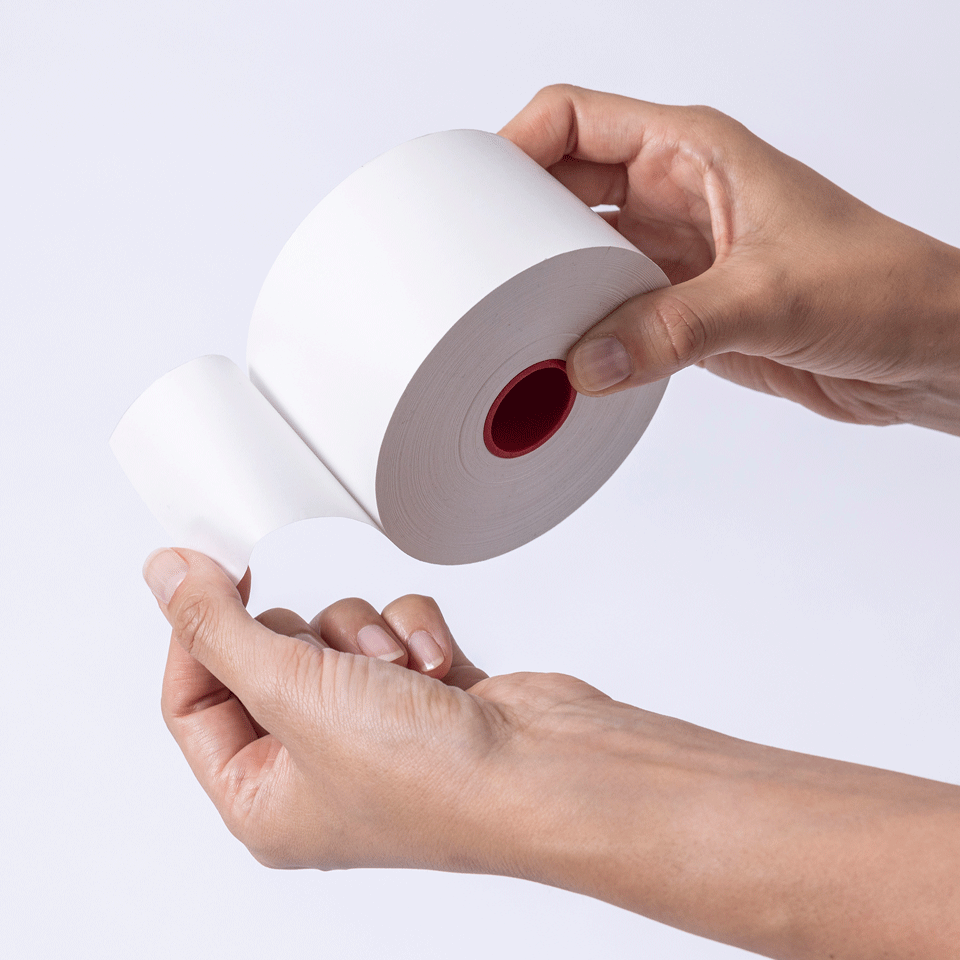 BDA-255058-102 doorlopend linerless labelrol, 58mm, wit, 114,3m, verwijderbaar