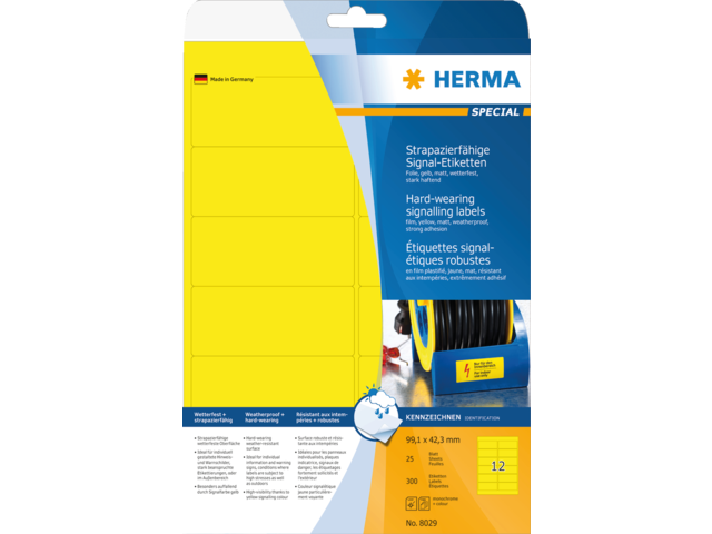 8029 etiket herma 8029 99.1x42.3mm 300st geel