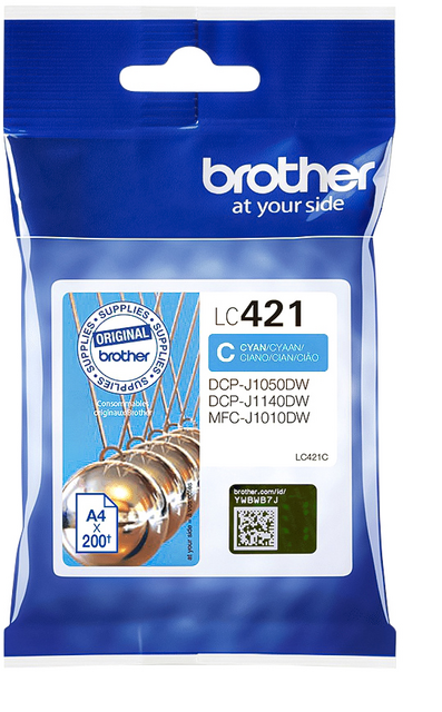 Inktcartridge Brother LC-421C blauw Inktcartridge Brother LC-421C blauw