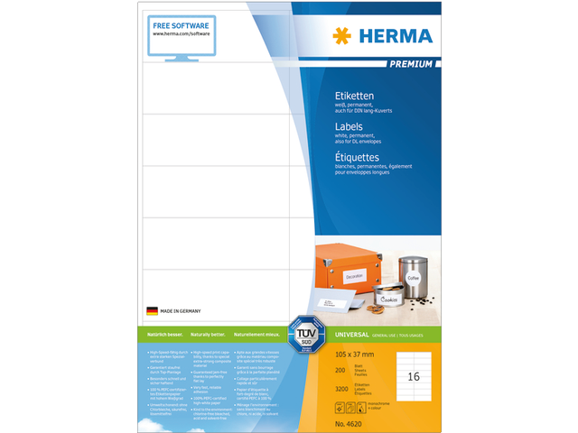 4620 etiket herma 4620 105x37mm premium a4 3200st