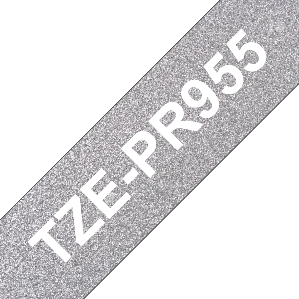 Brother TZe-PR955 Wit op Premium Zilver 24mm