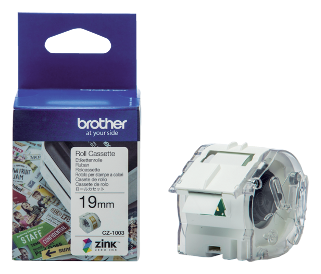 Etiket Brother CZ-1003 multifunctioneel 19mm 1 rol á 5m wit Etiket Brother CZ-1003 multifunctioneel 19mm 1 rol á 5m wit