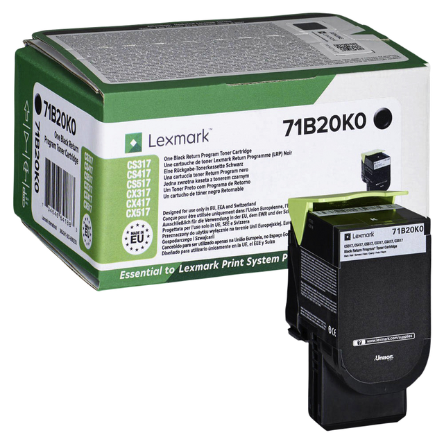 Tonercartridge LEXMARK 71B20K0 3K zwart