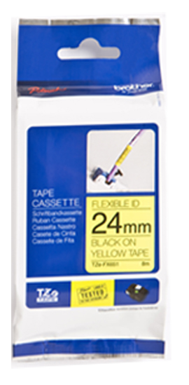 TZe-FX651 24mm Zwart op Geel - flexibel